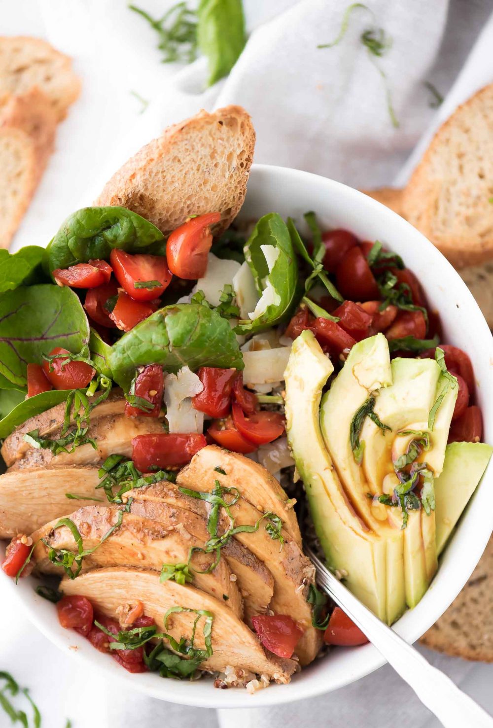 Avocado Bruschetta Chicken Salad, Gluten free, dinners, healthy living, avocado, healthy, low carb, tomatoes, recipes, meals, easy, simple,