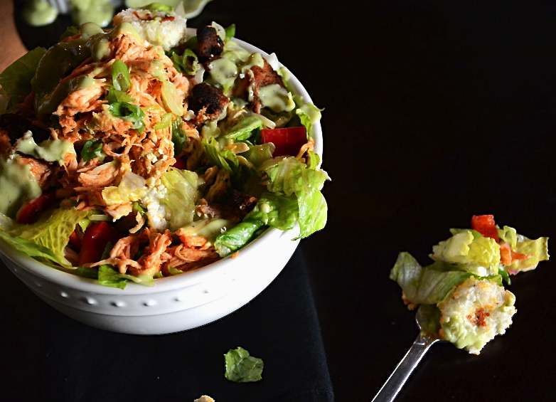 Buffalo Chicken Salad with Goat Cheese Croutons 2