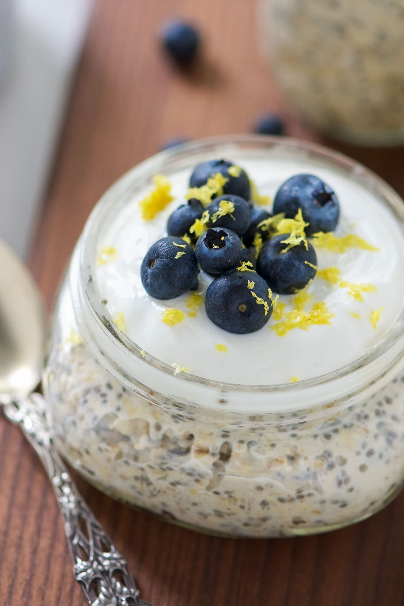 Blueberry Lemon Cheesecake Overnight Oats make breakfast simple! Cheesecake flavored overnight oats bursting with lemon and blueberries, all come together in a protein packed, make ahead breakfast!