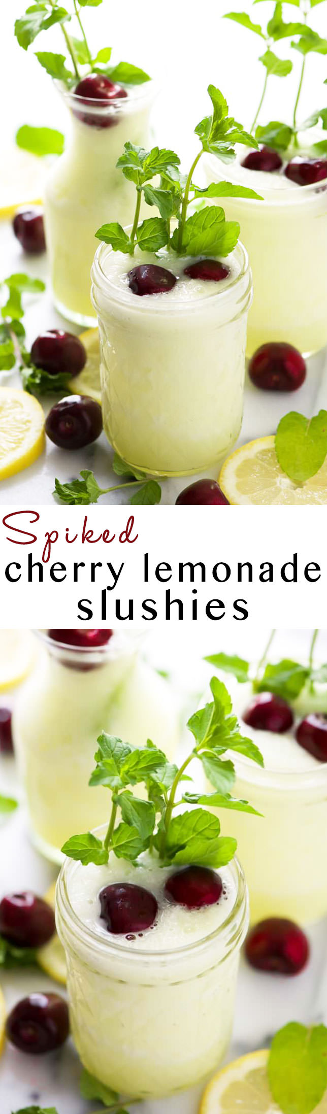  A skinny and refreshing summer treat made with lemonade and cherry vodka. A grown up slushie that will be perfect for hot summer days!