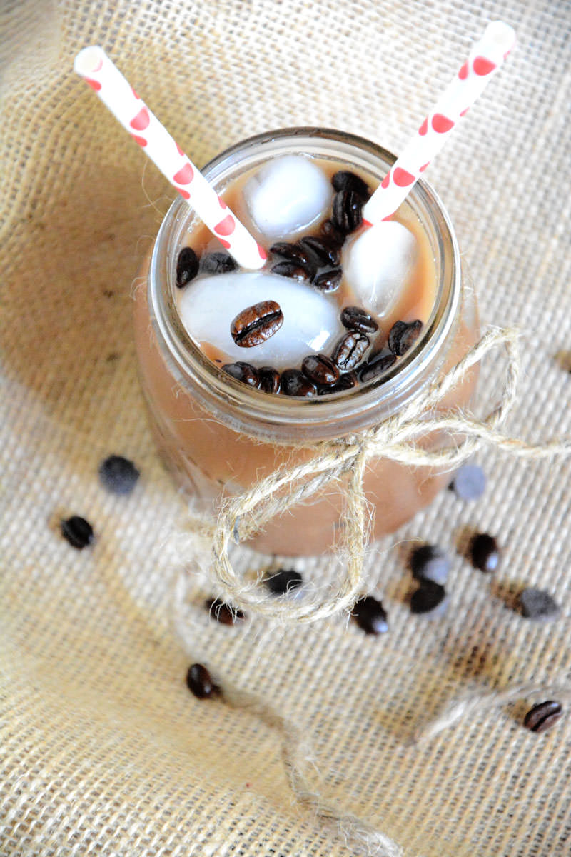 Salted Chocolate Iced Coffee | A healthier coffee house inspired drink with espresso, chocolate and touch of sea salt! #coffee #healthy #chocolate #glutenfree