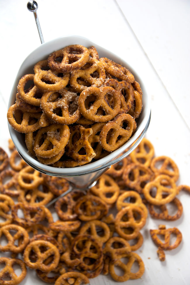 Sweet, salty, crunchy and so irresistible! Cinnamon Sugar Pretzels are simple to make with only 4 ingredients. They will be your favorite dessert, appetizer or snack in no time! 