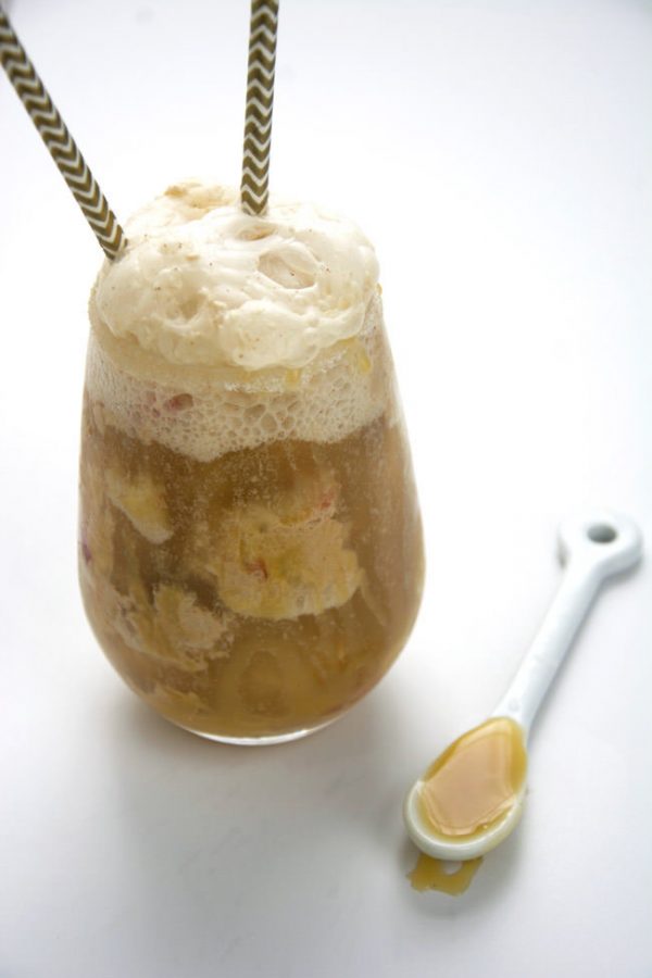 Brown Butter Cinnamon Ice Cream Floats with Salted Caramel Drizzle