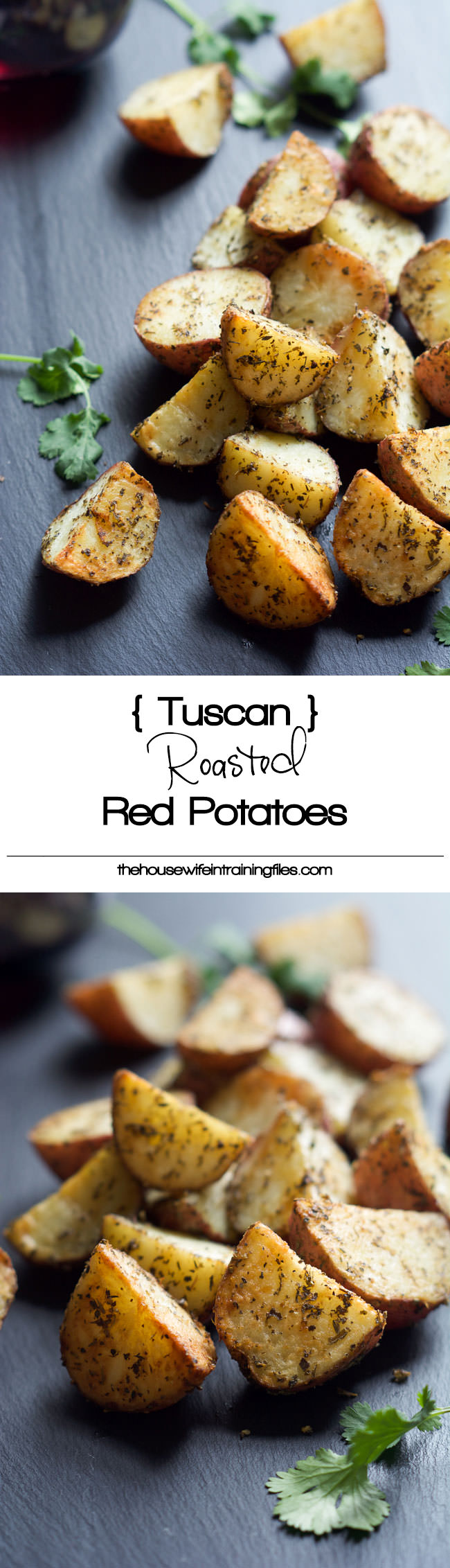 A simple, flavorful and healthy side dish! Tuscan Oven Roasted Red Potatoes are seasoned with herbs you already have in your pantry and will be on the table in under 30 minutes! 