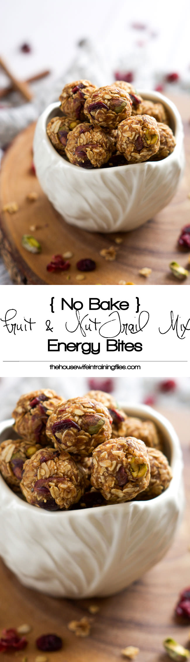 Quick and healthy no bake Fruit and Nut Trail Mix Energy Balls are loaded with dried cranberries, oats and pistachios for a nutritious breakfast or snack on the go! #energyballs #glutenfree #snacks #healthy
