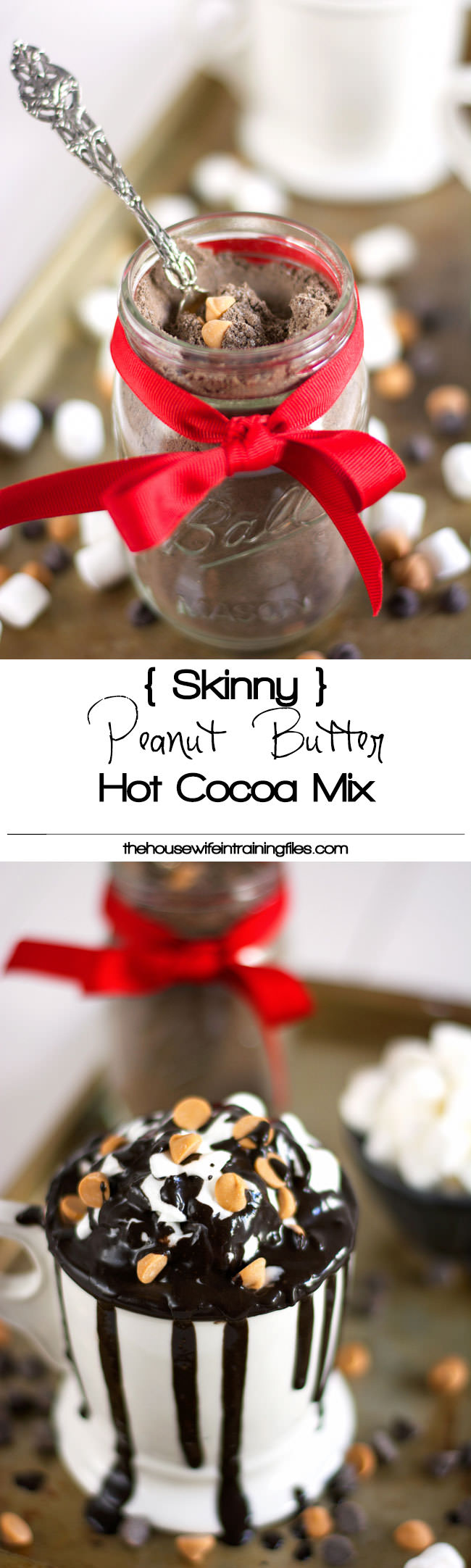 A healthy hot cocoa mix with a touch of peanut butter that tastes just like you are indulging in a peanut butter cup! 