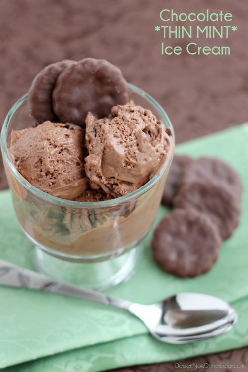 Chocolate Thin Mint Ice Cream | Dessert Now Dinner Later