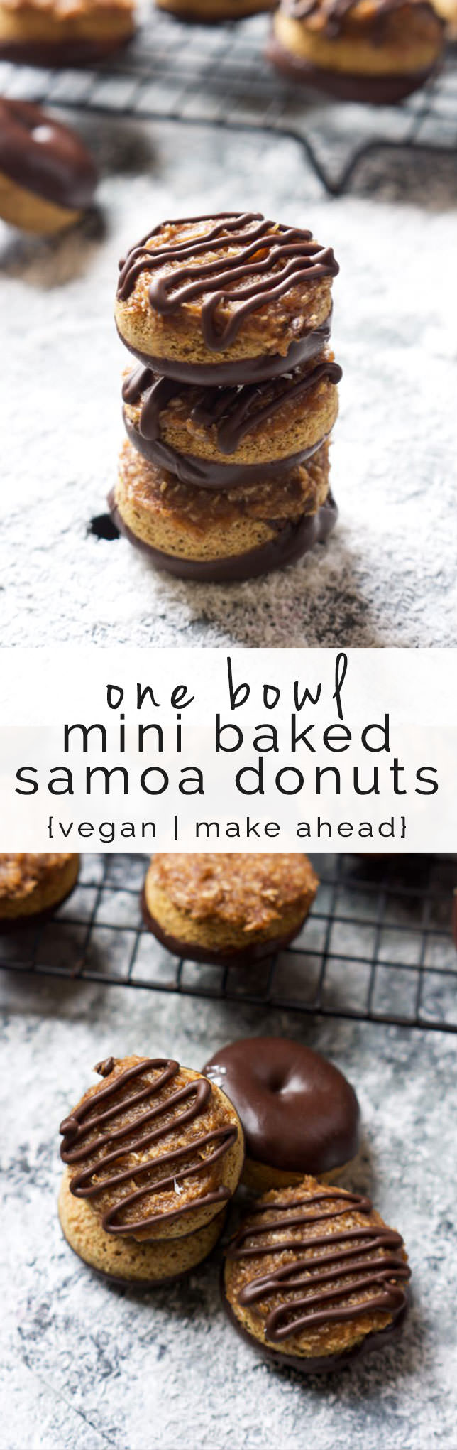 Baked Mini Donuts, breakfast, ideas, Samoa, homemade, easy, diy, glazed, cute, vegan, how to make, icing, toppings, kids, snacks