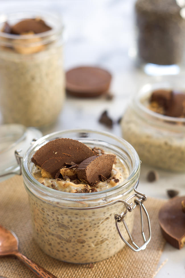 A dessert inspired snack, Peanut Butter Cup Chia Seed Pudding is healthy, filling and filled with good for you ingredients that will help power you through your day! 