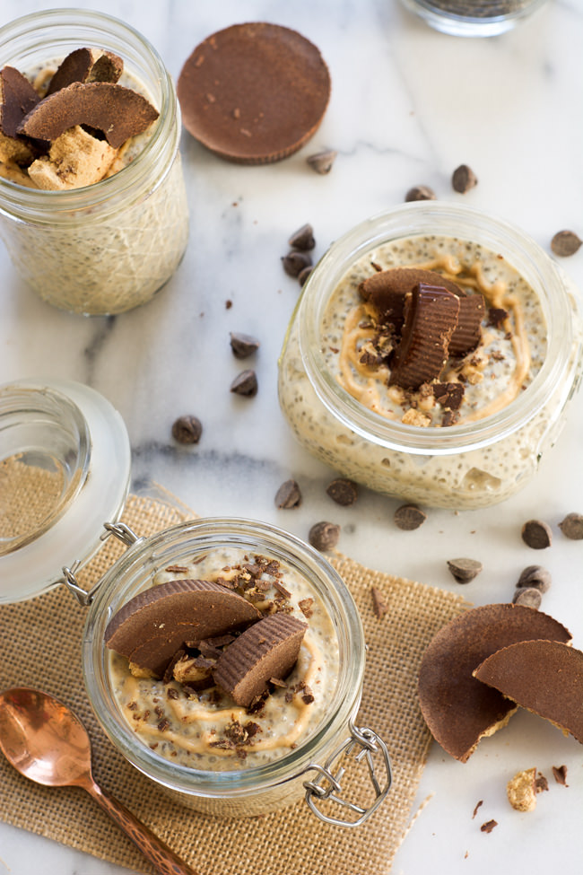 A dessert inspired snack, Peanut Butter Cup Chia Seed Pudding is healthy, filling and filled with good for you ingredients that will help power you through your day! 
