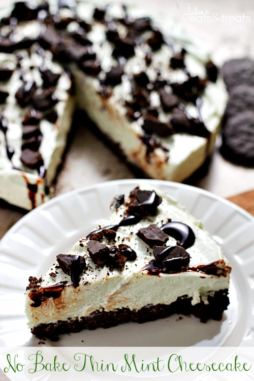No Bake Thin Mint Cheesecake | Julies Eats and Treats
