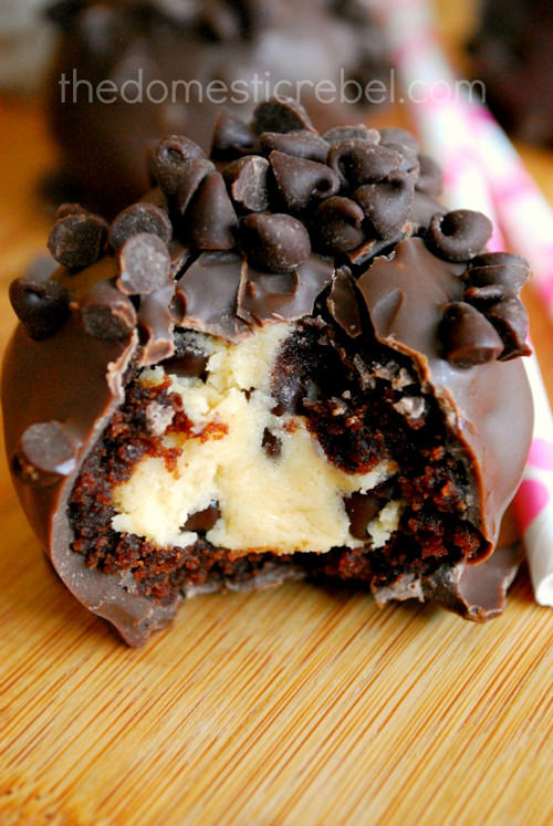 Chocolate Chip Cookie Dough Brownie Bombs | The Domestic Rebel