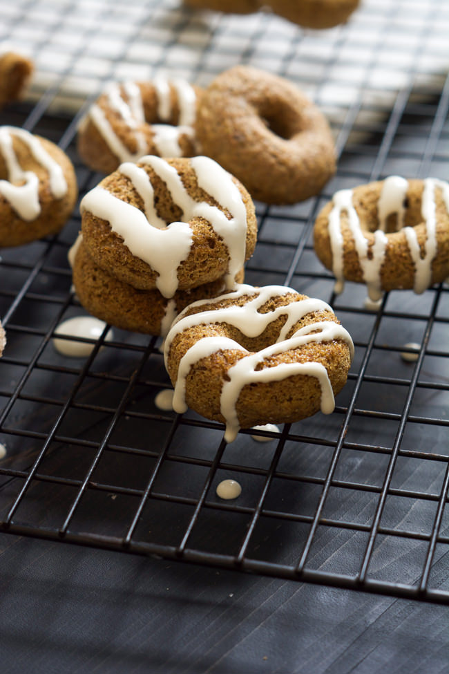  A Churro inspired treat, Cinnamon Sugar Donuts are whole wheat, come together in one bowl and drizzled with a light cream cheese glaze!