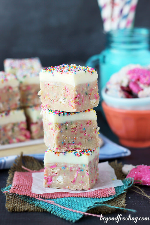 Circus Animal Cookie Dough Truffle Bars | Beyond Frosting