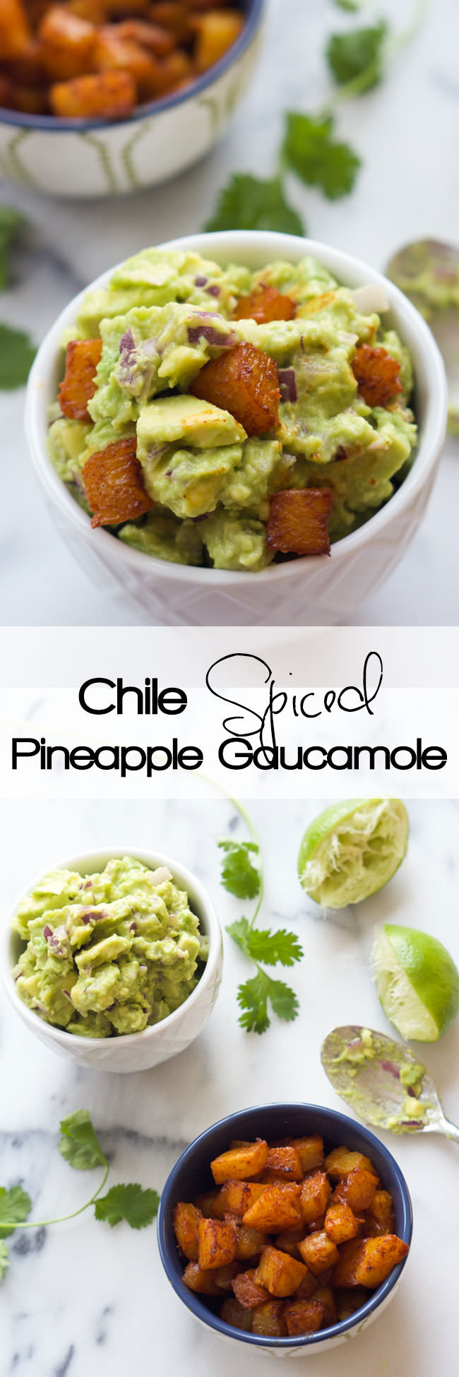 A sweet and spicy take on our favorite Mexican appetizer! Chile Spiced Pineapple Guacamole is easy to make and a great way to shake up your next fiesta!