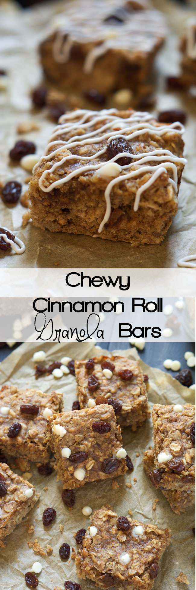 A protein packed snack that tastes like your favorite bakery breakfast! Cinnamon Roll Granola Bars are full of cinnamon, white chocolate and whole grains from the oats!