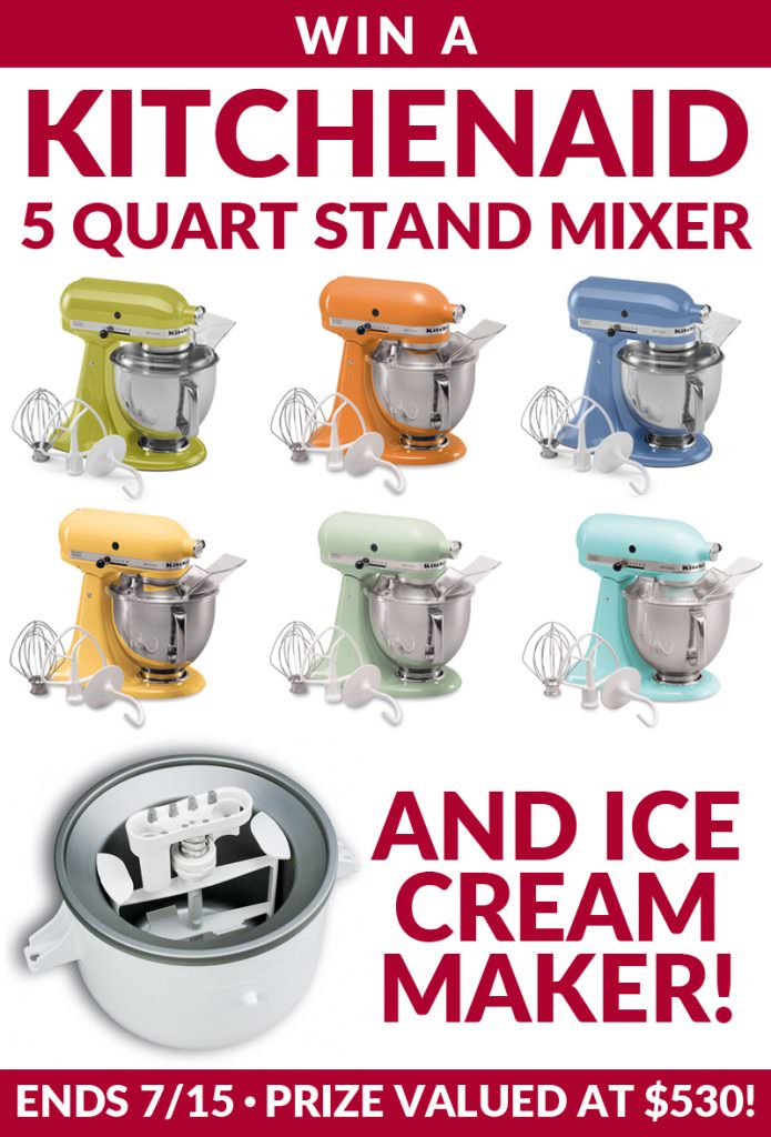 Kitchen Aid Mixer with Ice Cream Attachment Giveaway!