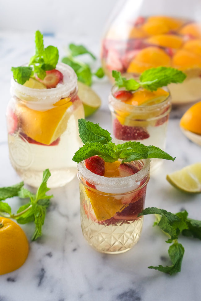 Sparkling White Strawberry Sangria is a refreshing, bubbly sangria loaded with tons of fresh strawberries and a crisp white wine! 