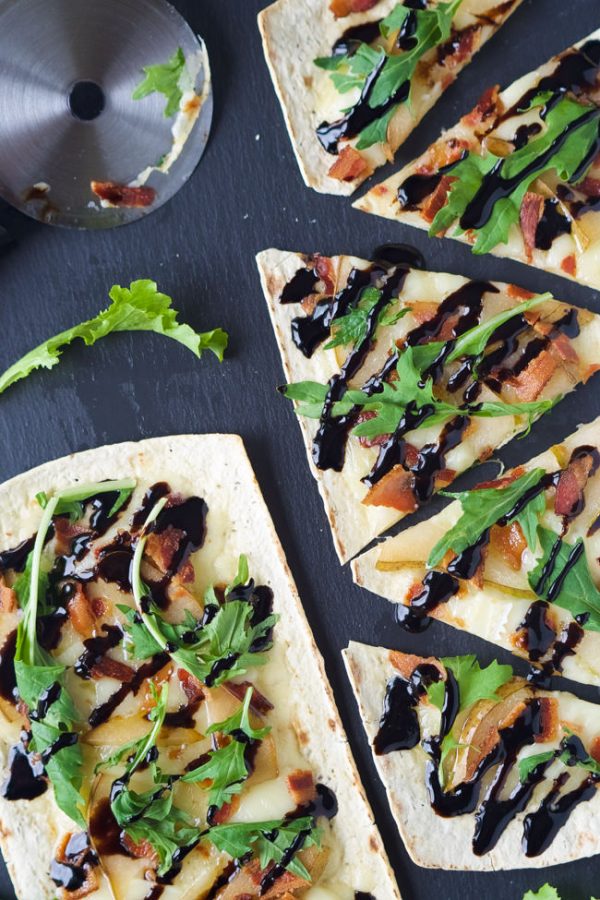 Pear, Brie and Bacon Flatbread