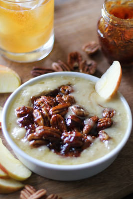 Baked Brie with Boozy Fig Spread and Pecans | The Roasted Root