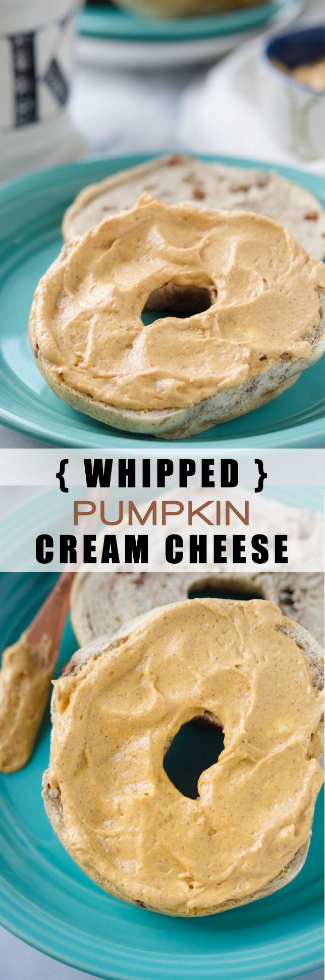 A homemade version of a baker favorite, Pumpkin Whipped Cream Cheese is fluffy, light and makes any piece of toast a treat!
