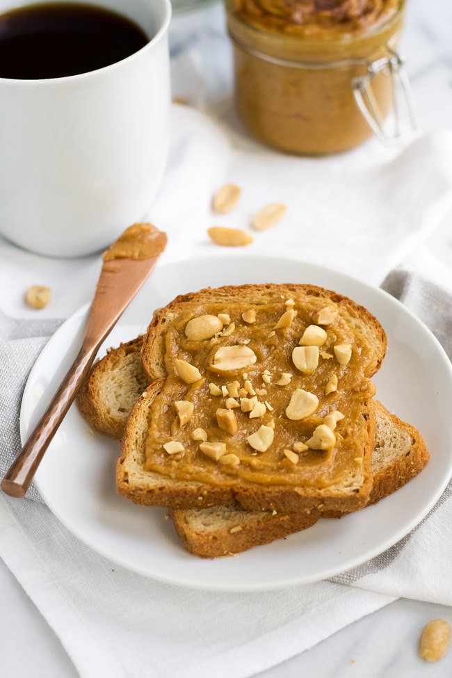 Pumpkin Spice Peanut Butter is a creamy and healthy homemade peanut butter mixed with pure maple syrup and pumpkin spices that will be a delightful treat anytime!
