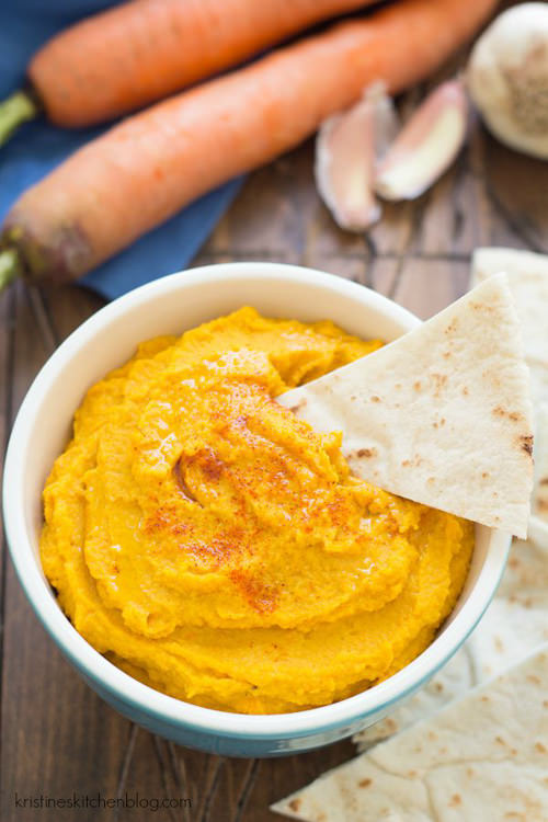 Roasted Carrot and Garlic Hummus | Kristine’s Kitchen