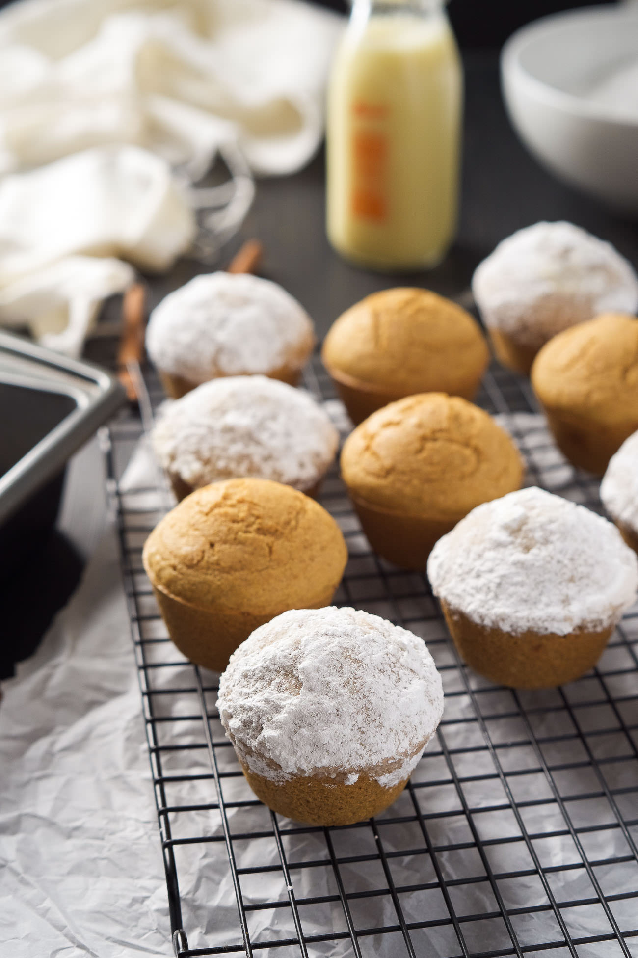 These Eggnog Donut Muffins are light and fluffy like cake donuts plus filled with the delicious flavor of eggnog. The perfect breakfast treat during the holidays!
