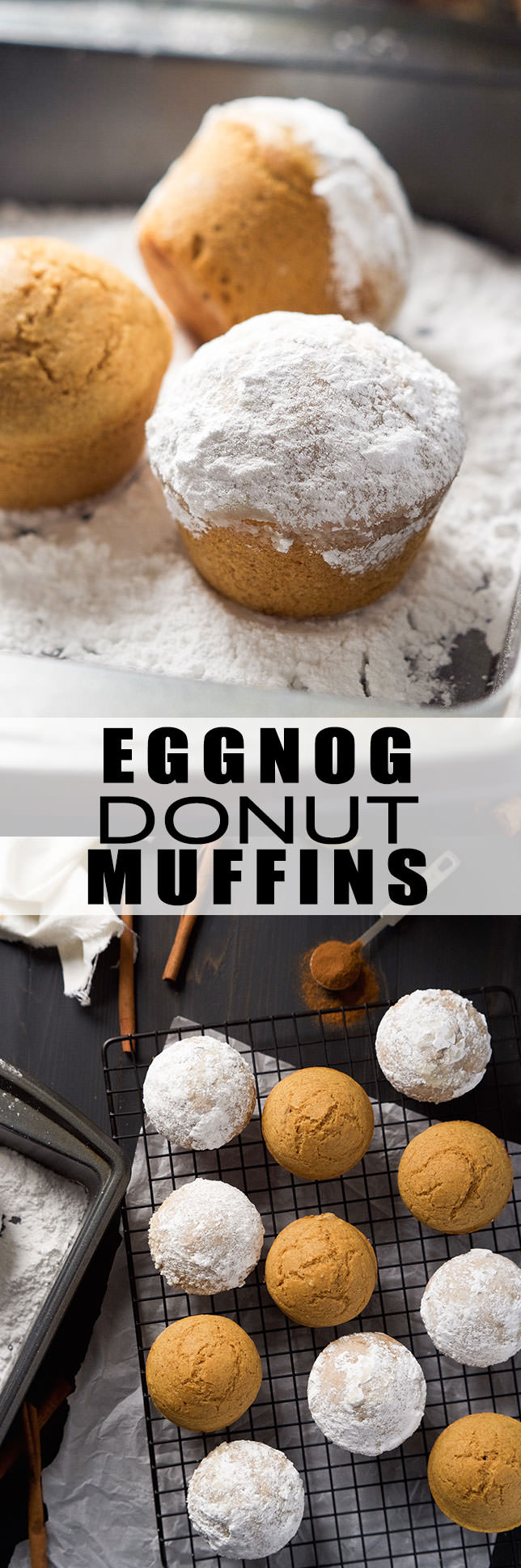 These Eggnog Donut Muffins are light and fluffy like cake donuts plus filled with the delicious flavor of eggnog. The perfect breakfast treat during the holidays!
