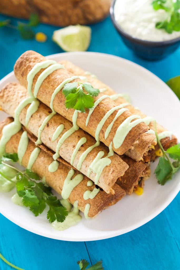 Cheesy Firecracker Baked Chicken Taquitos With Salt and Wit