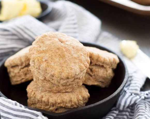 These Flakey Whole Wheat Biscuits are tender and are made with wholesome ingredients, making them guilt free. Plus they require one bowl and take only 2o minutes! These biscuits will be a family favorite for sure!