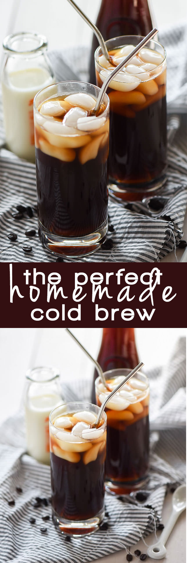 This Perfect Homemade Iced Coffee is a simple, homemade cold brew coffee that will make you think it's a coffee house treat!
