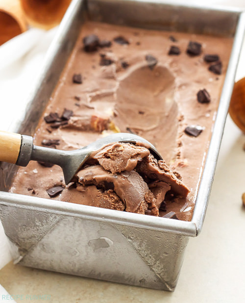 Loaded with chopped almonds, chocolate chunks and a touch of sea salt, this dairy-free Salted Double Chocolate Ice Cream is a salty-sweet chocolate lover’s dream come true and a must make this summer!