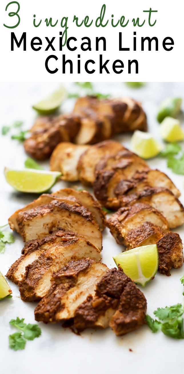 3 Ingredient Mexican Lime Chicken is a flavorful and amazingly delicious chicken that couldn't be any simpler to make. Perfect to add to tacos, burritos, tostadas and even salads! It will be your go to soon enough!