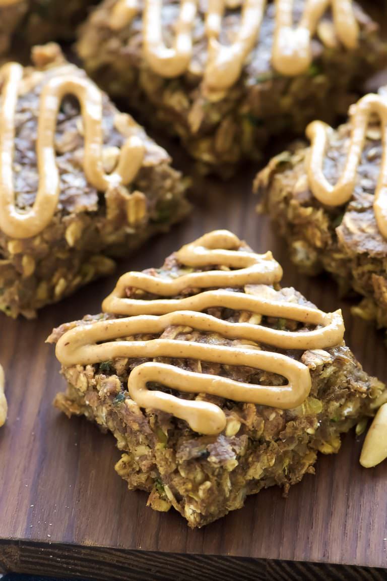 Peanut Butter Zucchini Bread Breakfast Bars With Salt and Wit