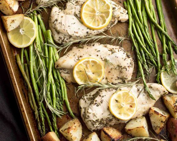 Healthy Lemon Rosemary Chicken Sheet Pan Dinner with Roasted Potatoes {Recipes, Low Carb, Easy Meals, Veggies, Ovens, Suppers Roasted Potatoes}