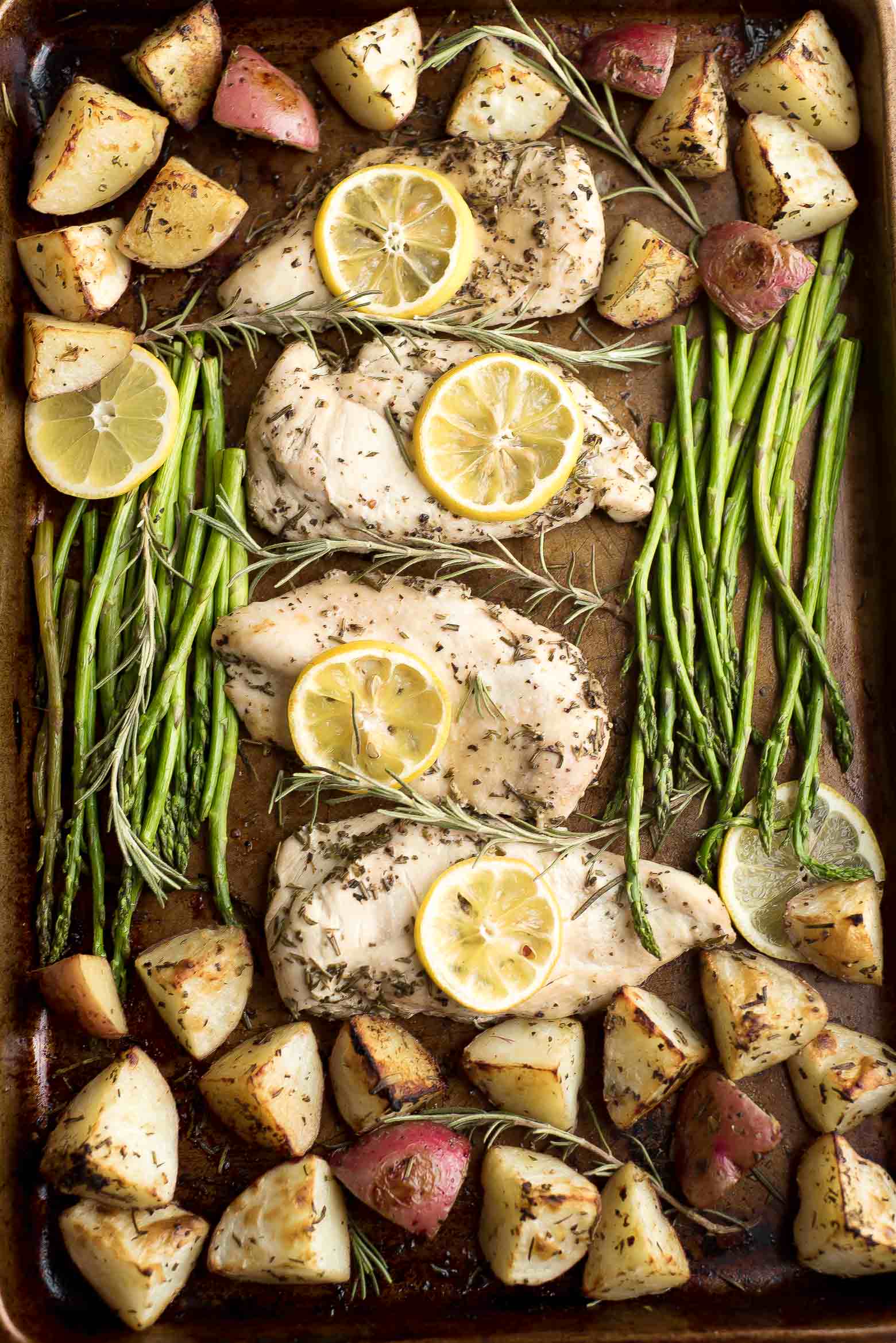 Healthy Lemon Rosemary Chicken Sheet Pan Dinner with Roasted Potatoes {Recipes, Low Carb, Easy Meals, Veggies, Ovens, Suppers Roasted Potatoes}