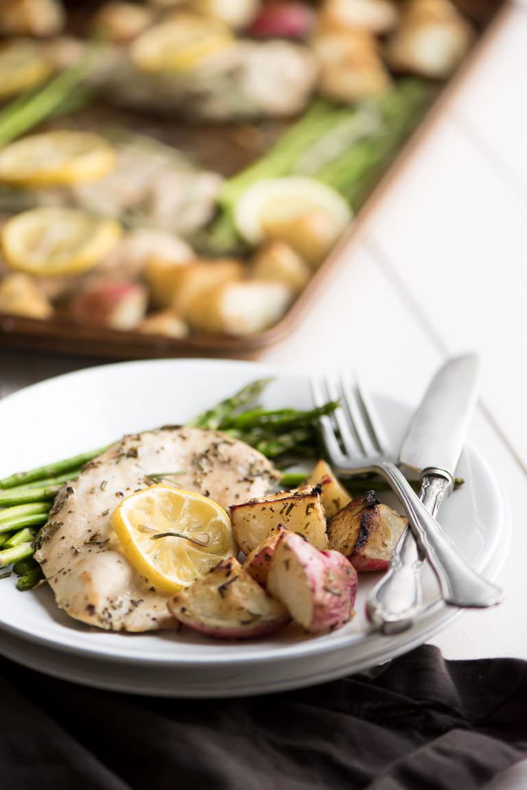 Lemon Rosemary Chicken Sheet Pan Dinner