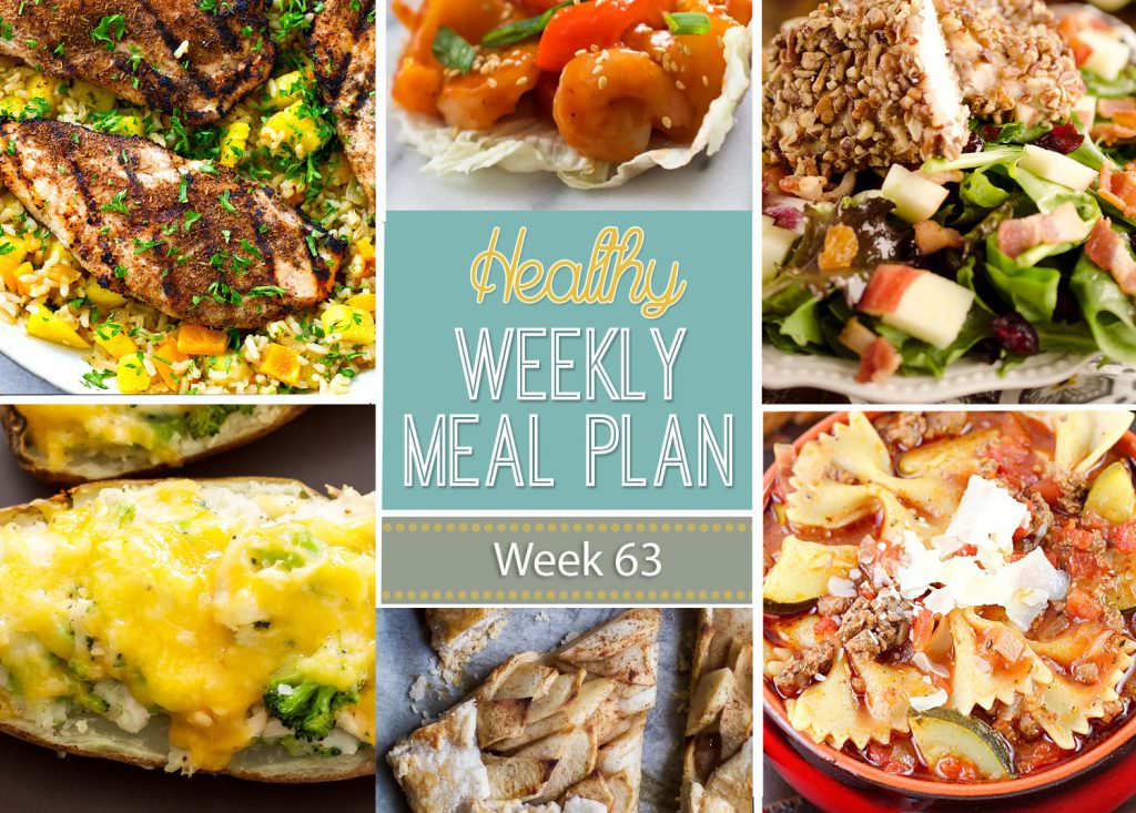 This weeks healthy meal plan is filled with cozy dishes to warm you up with these fall days! Broccoli cheddar stuffed potatoes, harvest fall salads and chocolate scones.